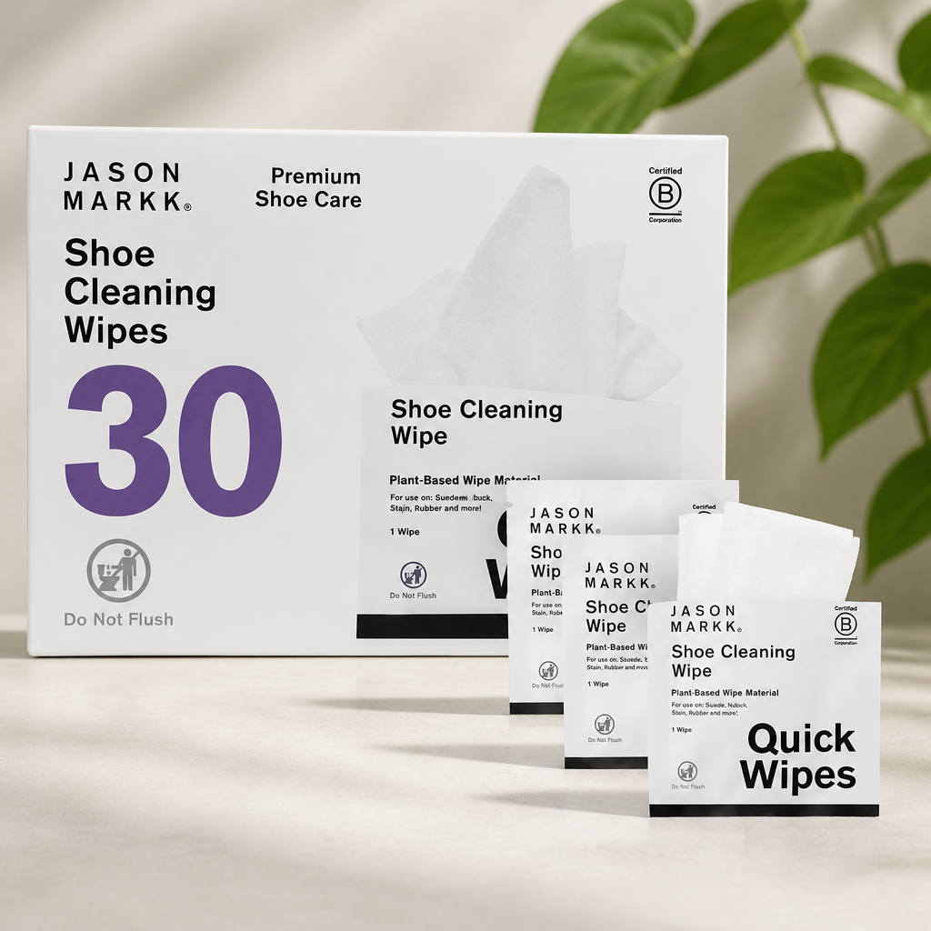 Jason Markk Plant-Based Quick Wipes, Shoe Cleaner, 30 Pack, Individually Packed, Sneaker Care, Ideal for Footwear, Safe for Leather, Rubber, Plastic, and More