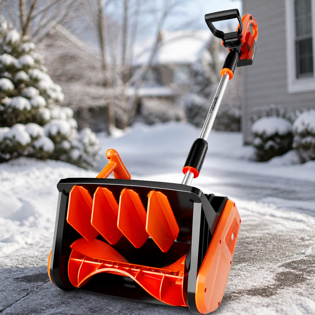 VOLTASK Cordless Snow Shovel, 24V | 13-Inch | 4-Ah Cordless Snow Blower, Battery Snow Blower with Directional Plate & Adjustable Front Handle (4-Ah Battery & Quick Charger Included)