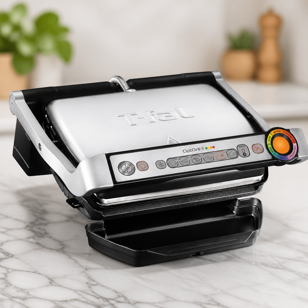 T-Fal OptiGrill Indoor Panini Press Grill with 6 Cooking Programs