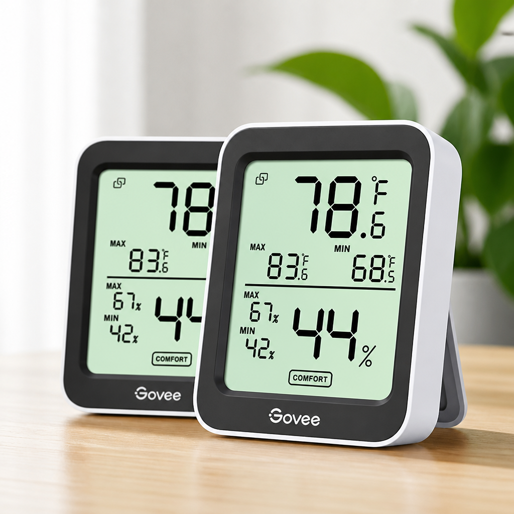 Govee Indoor Hygrometer Thermometer 2Pack H5075 with Bluetooth App Control
