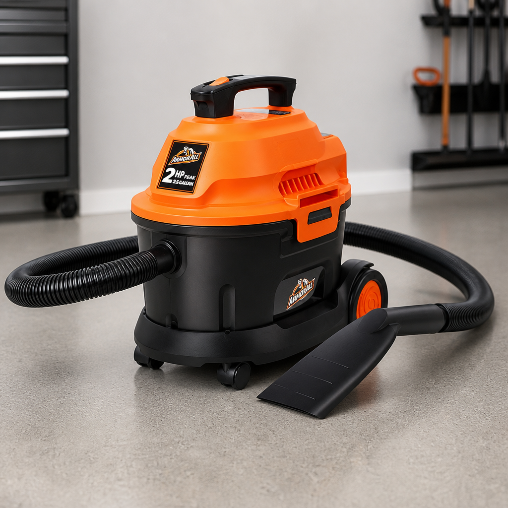 Armor All AA255W 2.5 Gal 2 Peak HP Wet/Dry Utility Vac Orange/Black